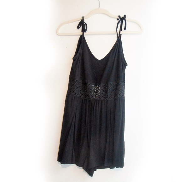 Topshop Dresses & Skirts - Topshop Black Romper with Lace see through detail